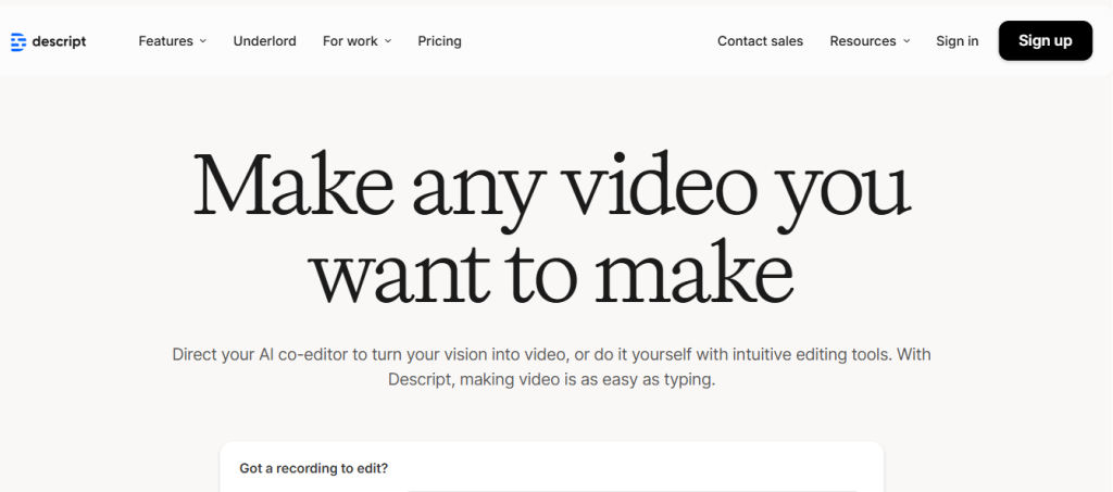 Descript best AI tool for freelancers