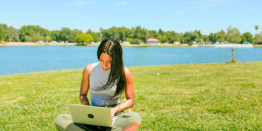 person happy working outdoors