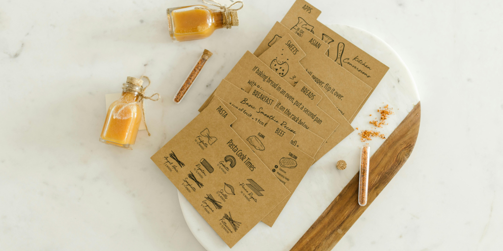 creating digital products to sell recipe cards