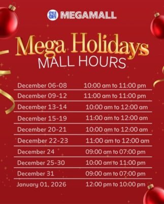 sm megamall holiday mall hours philippines 2025
